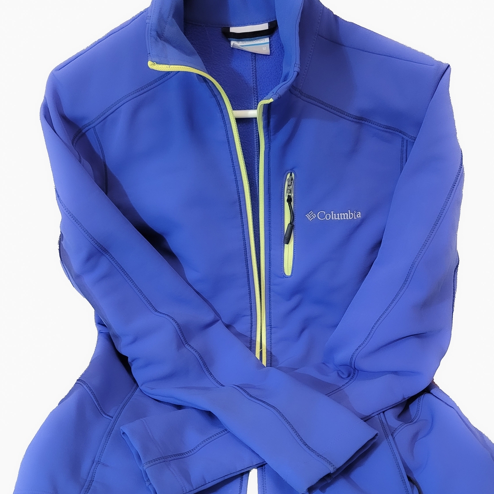 Columbia Vibrant Blue Jacket with‎ Yellow Trim